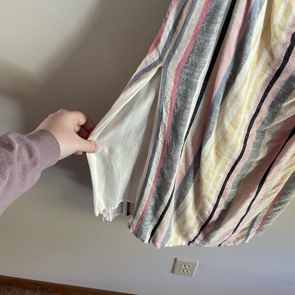 Majorelle Women S Multicolor Stripe Beach Cutout Tie Front Seashell Midi Dress - Picture 5 of 13